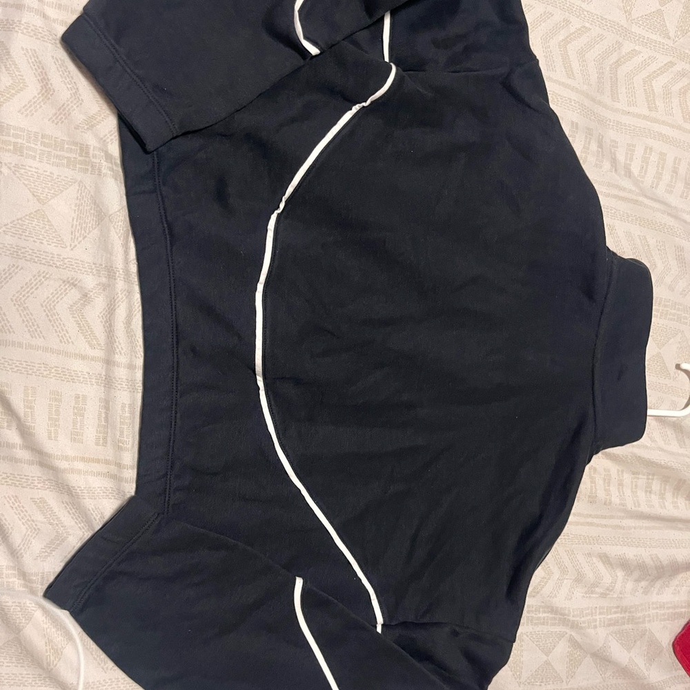 Girls XL Nike black cropped sweatshirt with white stripes